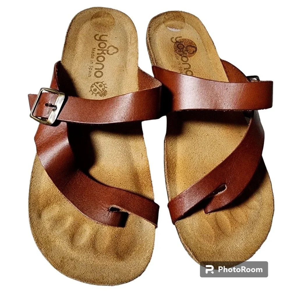 Yokono Leather Sandals Made in Spain Size 8